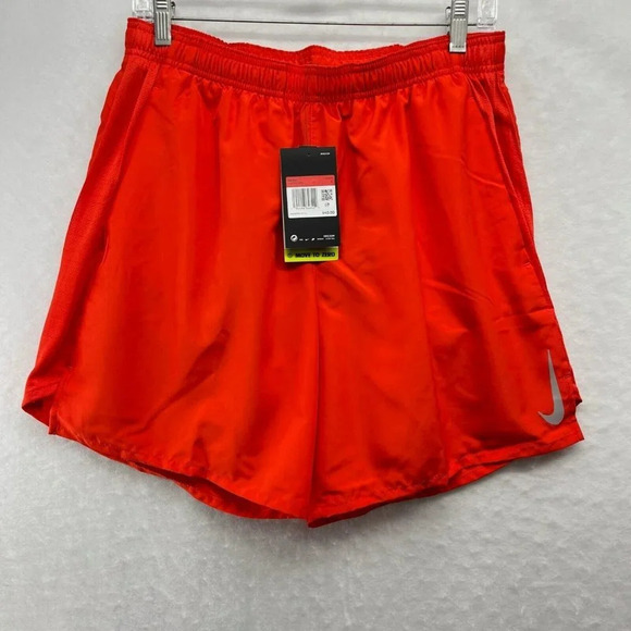Nike Activewear Shorts Men's Sz L Red Elastic Waist Back Pocket Pull-On Logo NEW - Picture 7 of 9